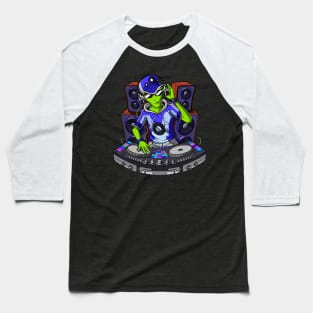 Space Alien Music DJ Baseball T-Shirt